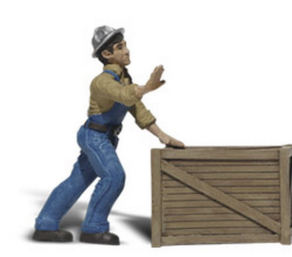 Woodland Scenics A2523 G Dock Worker with Crates Figures (Set of 2)