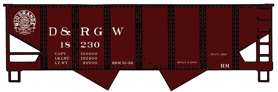 Accurail 81421 HO Denver & Rio Grande Western 55-Ton USRA Twin Hopper Kit