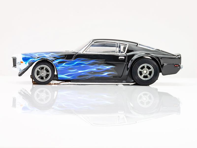 AFX 22046 HO Mega-G+ Black/Blue 1973 Camaro Wildfire Slot Car