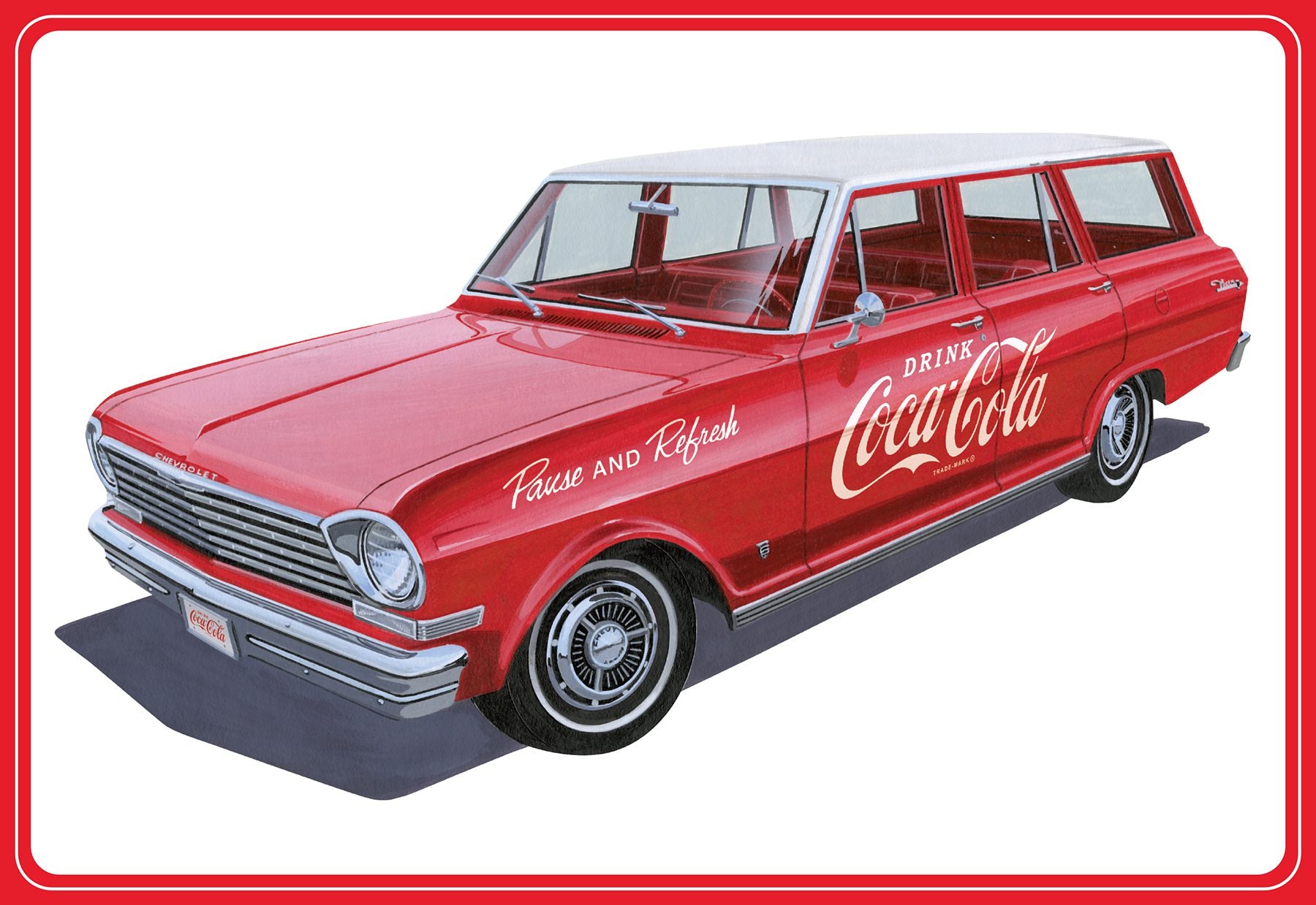 AMT 1353 1:25 1963 Chevy II Nova Wagon with Crates Coke Plastic Model Kit