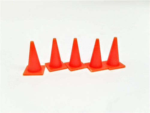 All Scale Miniatures 870661 HO Orange Traffic Cones (Pack of 5)