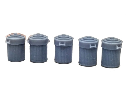 All Scale Miniatures 1600846 N Trash Can with Lid (Pack of 5)