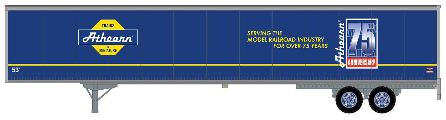 Athearn 72803 HO Athearn 75th Anniversary 53' Wabash Plate Trailer - RTR