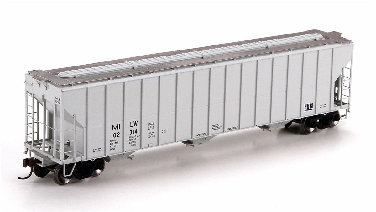 Athearn 81959 HO Milwaukee Road 54' FMC 3-Bay Covered Hopper #102314