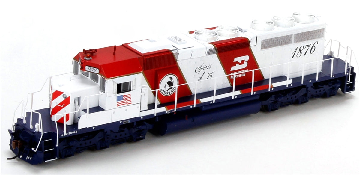 Athearn 98370 HO BN/Bicentennial SD40-2 Diesel Locomotive w/DCC & Sound #1876