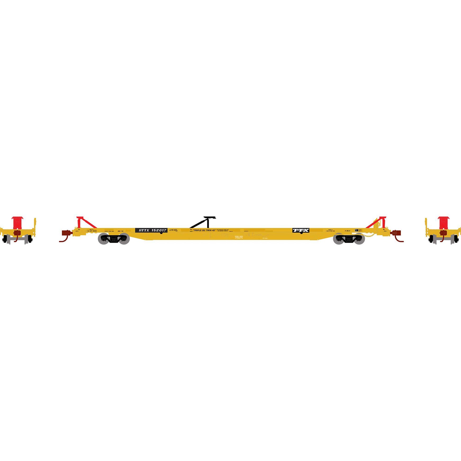 Athearn 14354 N RTTX/Yellow 1991 Logo F89F TOFC Flat Car #152017