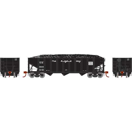 Athearn 15159 HO Central of Georgia RTR 40' 3-Bay Ribbed Hopper with Load #22018