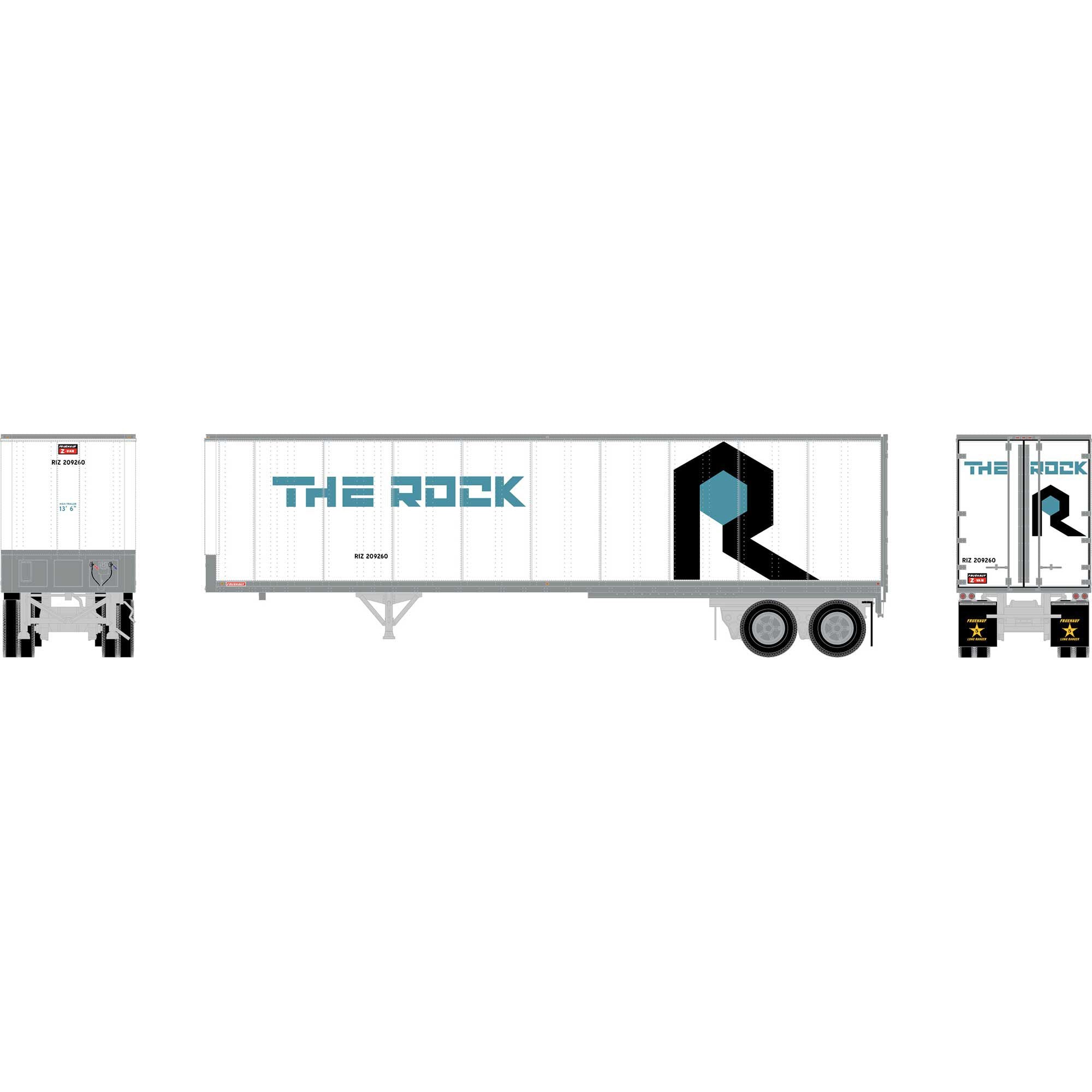 r Athearn 16131 HO The Rock/RIZ RTR 40' Fruehauf Z-Van Trailer
