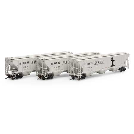 Athearn 18786 HO Illinois Central RTR PS 4740 Covered Hopper (Pack of 3)