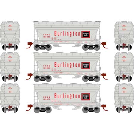 Athearn 24664 N Chicago Burlington & Quincy ACF 2970 Covered Hopper (Set of 3)
