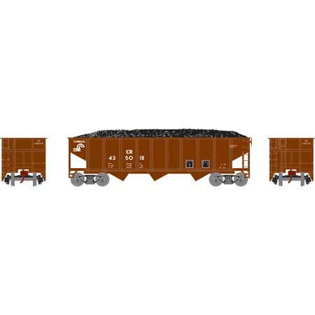 Athearn 25561 N Conrail 40' 3-Bay Ribbed Hopper with Load #435018
