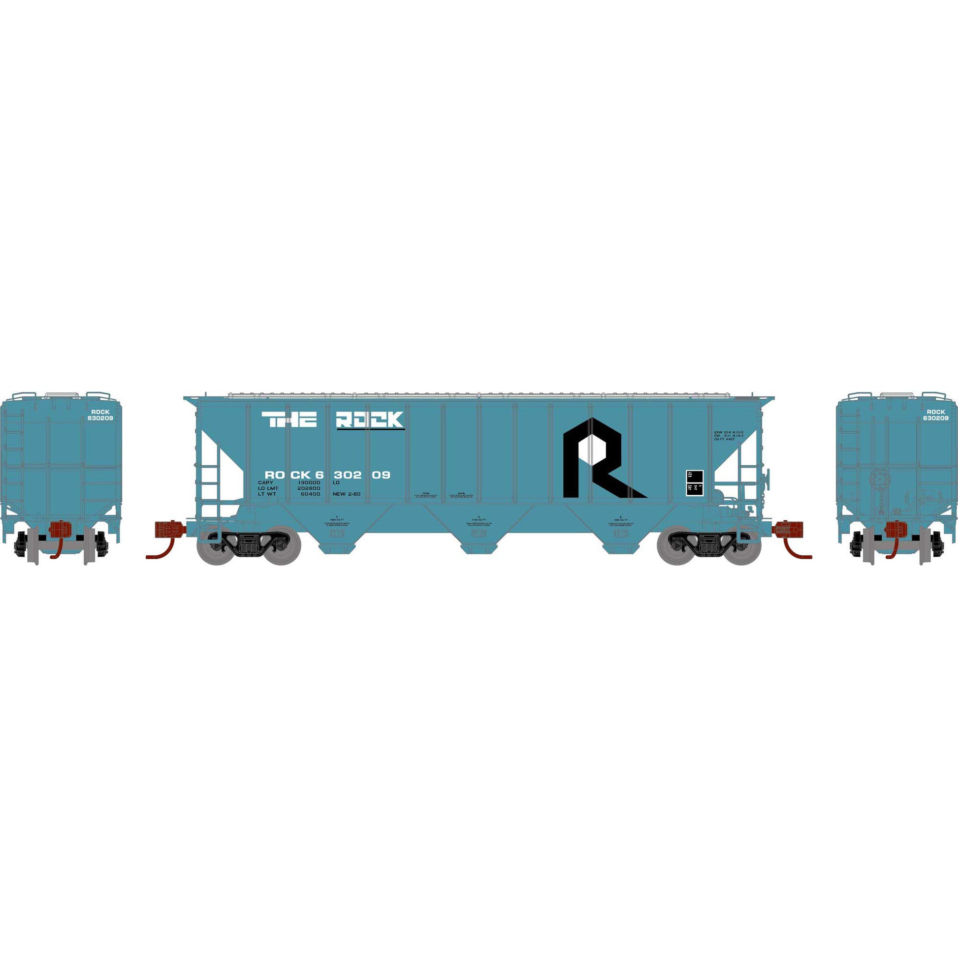 Athearn 27416 N The Rock PS 4427 3-Bay Covered Hopper # 630209
