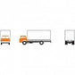 Athearn 02746 HO Orange Ford C-Series With Van Body Ready To Roll