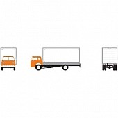 Athearn 02746 HO Orange Ford C-Series With Van Body Ready To Roll