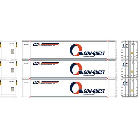 Athearn 27688 HO Conquest RTR 48' Container #1 (Pack of 3)
