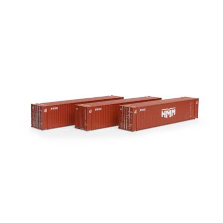 Athearn 28036 HO HMM/KOBC 45' Container Ready-To-Run #1 (Set of 3)