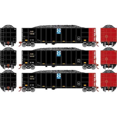 Athearn 3835 N DJJX Thrall High Side Gondola with Load #3 (Pack of 3)
