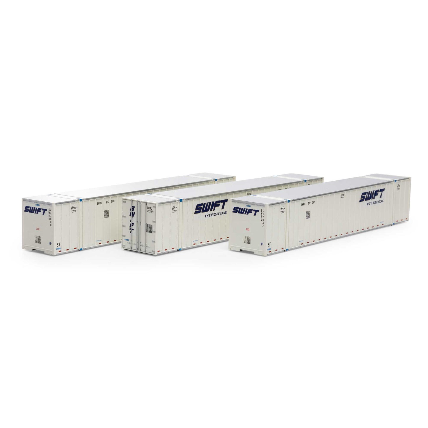 Athearn 40122 HO Swift RTR 53' Stoughton Containers #1 (Set of 3)