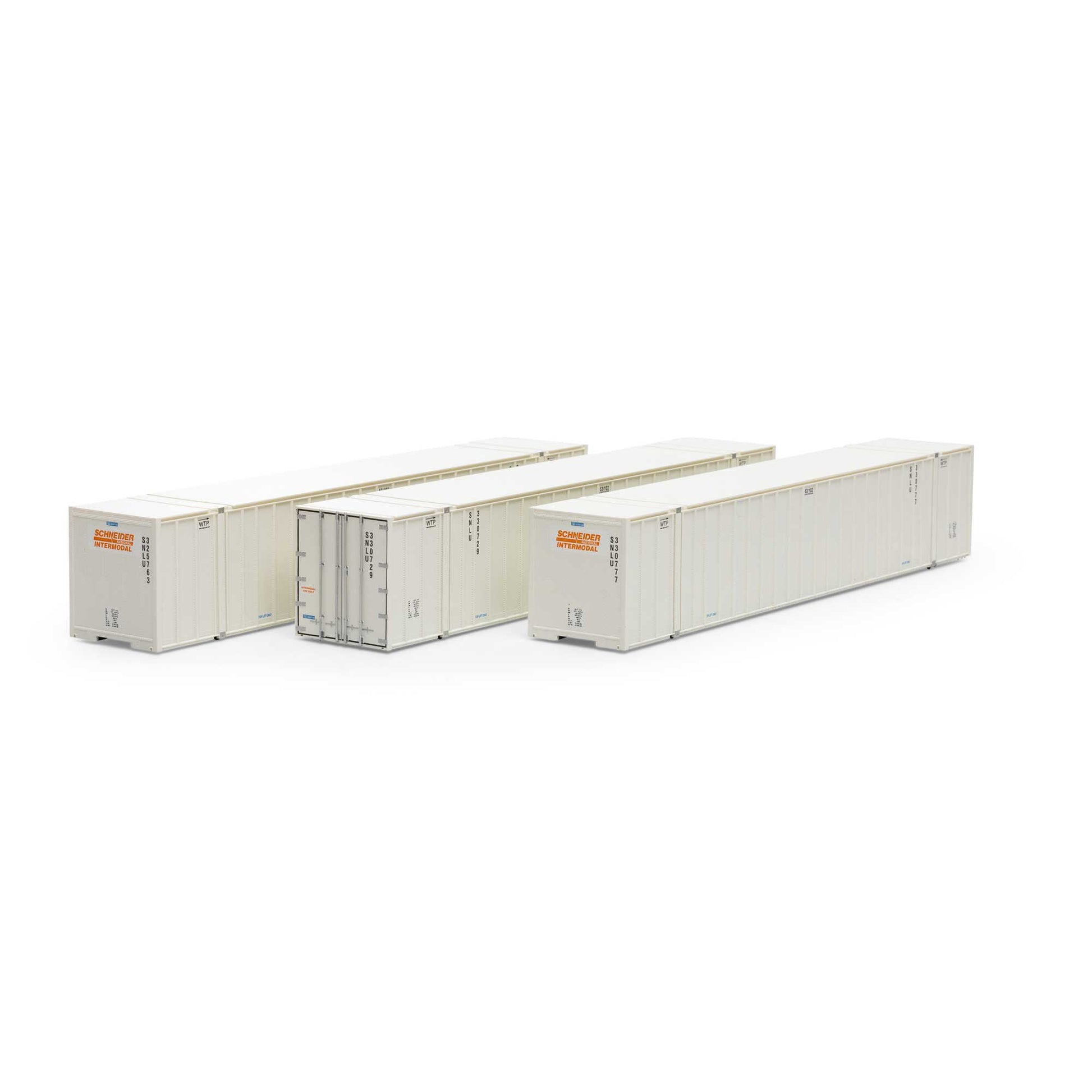 Athearn 40128 HO Schneider 53' Stoughton Containers #1 (Set of 3)