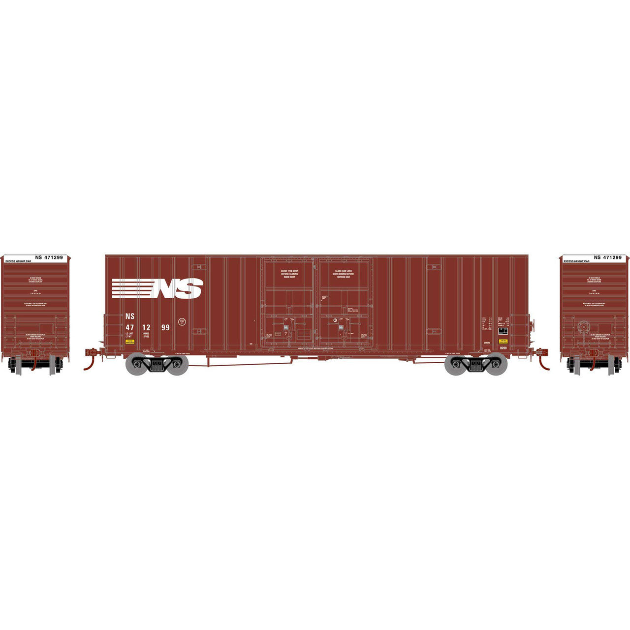 Athearn 75307 HO Norfolk Southern RTR 60' Gunderson Boxcar #471299