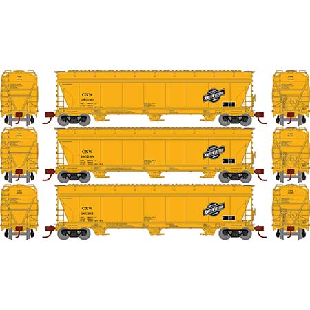 Athearn 8493 N Chicago and North Western ACF 4600 3-Bay CF Hopper #1 (Set of 3)