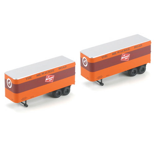 Athearn 92472 HO Milwaukee Road Two 25' Trailers 28-4 and 28-19