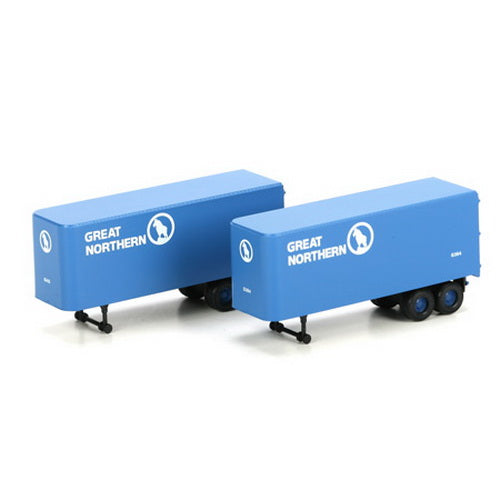 Athearn 92489 HO Sky Blue Great Northern 25' Trailers RTR (Pack of 2)