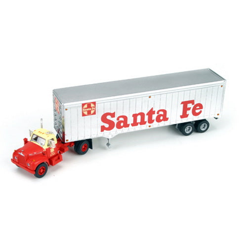 Athearn 93192 HO Santa Fe Mack B Tractor W/40'' Trailer Plated Ready To Roll
