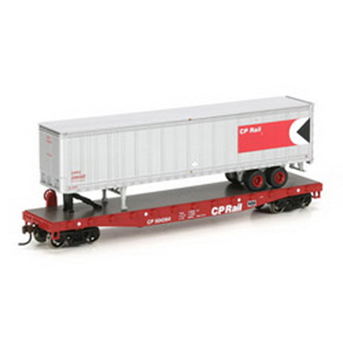 Athearn 97757 HO Canadian Pacific 50' Flat w/46' Trailer CPR #504364
