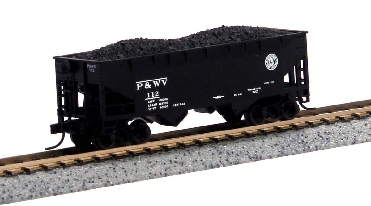 Atlas 50001191 N Scale Pittsburgh & West Virginia Offset Side 2-Bay Hopper #161