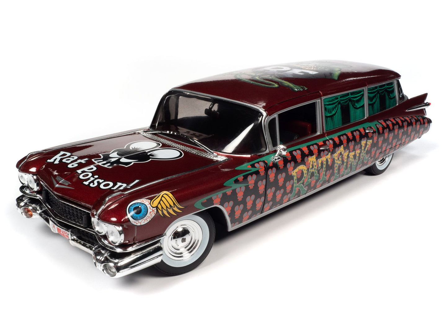 Auto World AW303 1:18 1959 Rat Fink Cadillac Eldorado Hearse Diecast Car