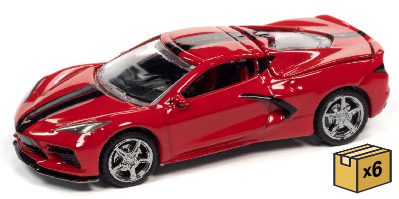 Auto World AWSP084-A-CASE 1:64 2020 Chevrolet Corvette Torch Red (Pack of 6)