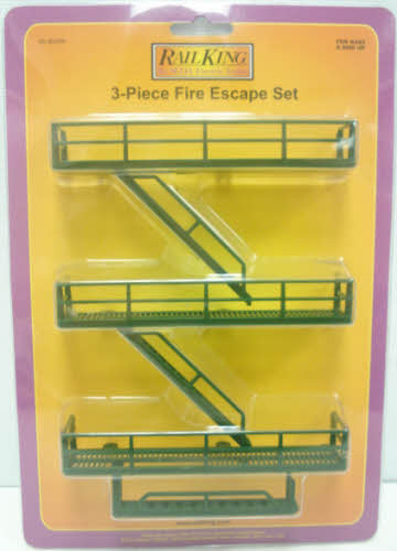 MTH 30-90258 O Green Building Fire Escape (Set of 3)