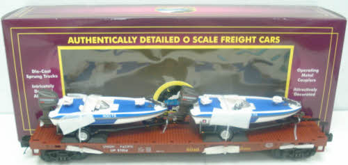 MTH 20-98586 Union Pacific Flatcar #57014 with 2 Fishing Boats