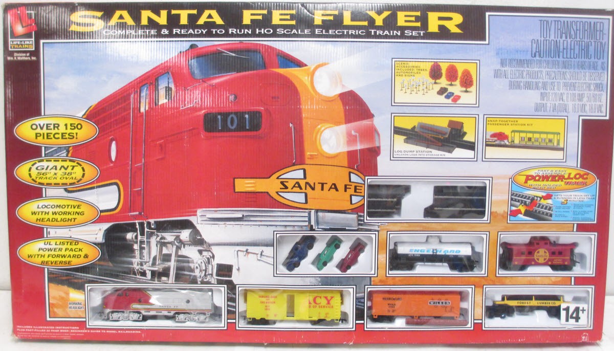 Life Like 8660 Santa Fe Flyer HO Gauge Diesel Train Set
