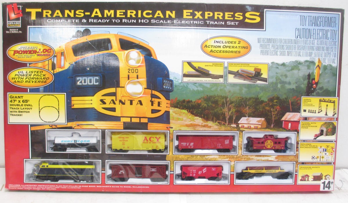 Life Like 9103 Santa Fe Trans-American Express HO Gauge Diesel Train Set