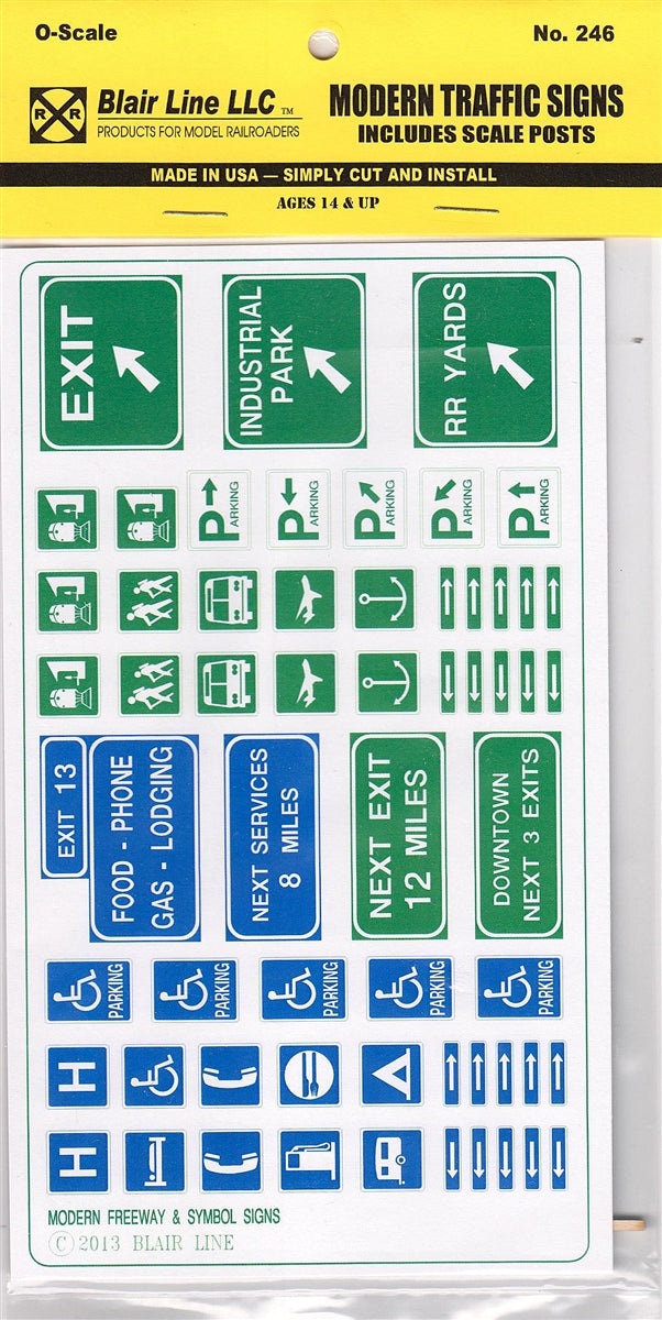 Blair Line 246 O Modern Traffic Signs Kit