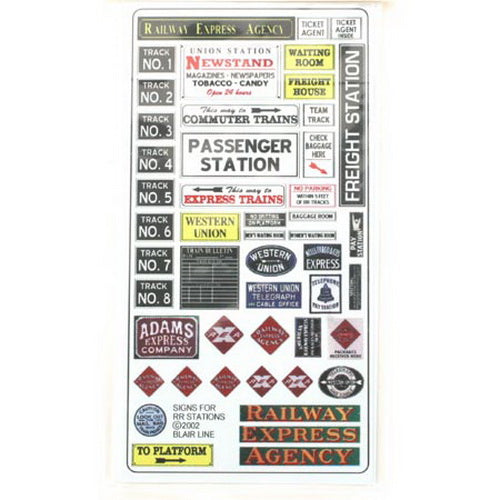 Blair Line 156 HO RailRoad Stations & Depot Signs
