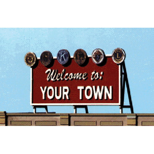 Blair Line 2528 HO, S, O Welcome to Yourtown Laser-Cut Billboard Kit
