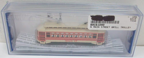 Bachmann 61090 N Scale Main Street Brill Trolley