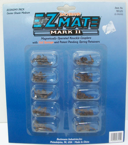 Bachmann 78125 HO E-Z Mate Mark II Medium Economy Center Shank 25 Pairs