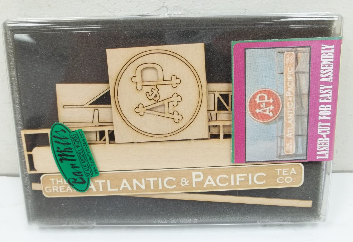 Bar Mills 90102 HO/O Atlantic & Pacific Supermarket Billboard Laser-Cut Kit Sign