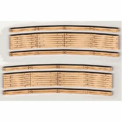 Blair Line 011 N 2-Lane 12-14 Curved Laser-Cut Wood Grade Crossing (Set of 2)