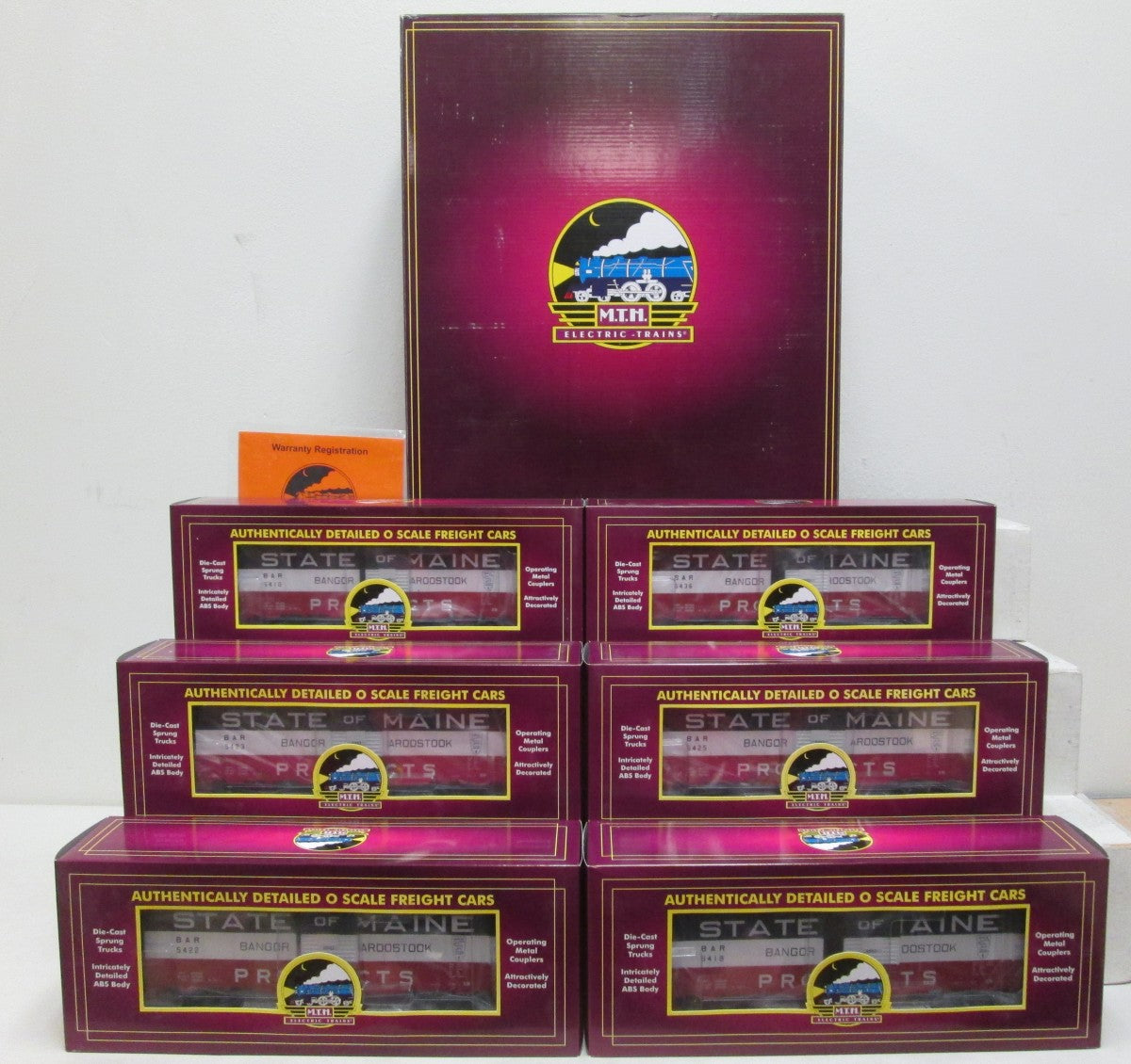 MTH 20-90630 State of Maine 40' AAR O Gauge Freight Car Set