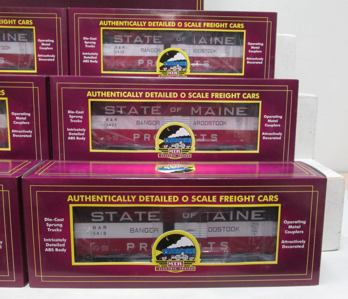 MTH 20-90630 State of Maine 40' AAR O Gauge Freight Car Set