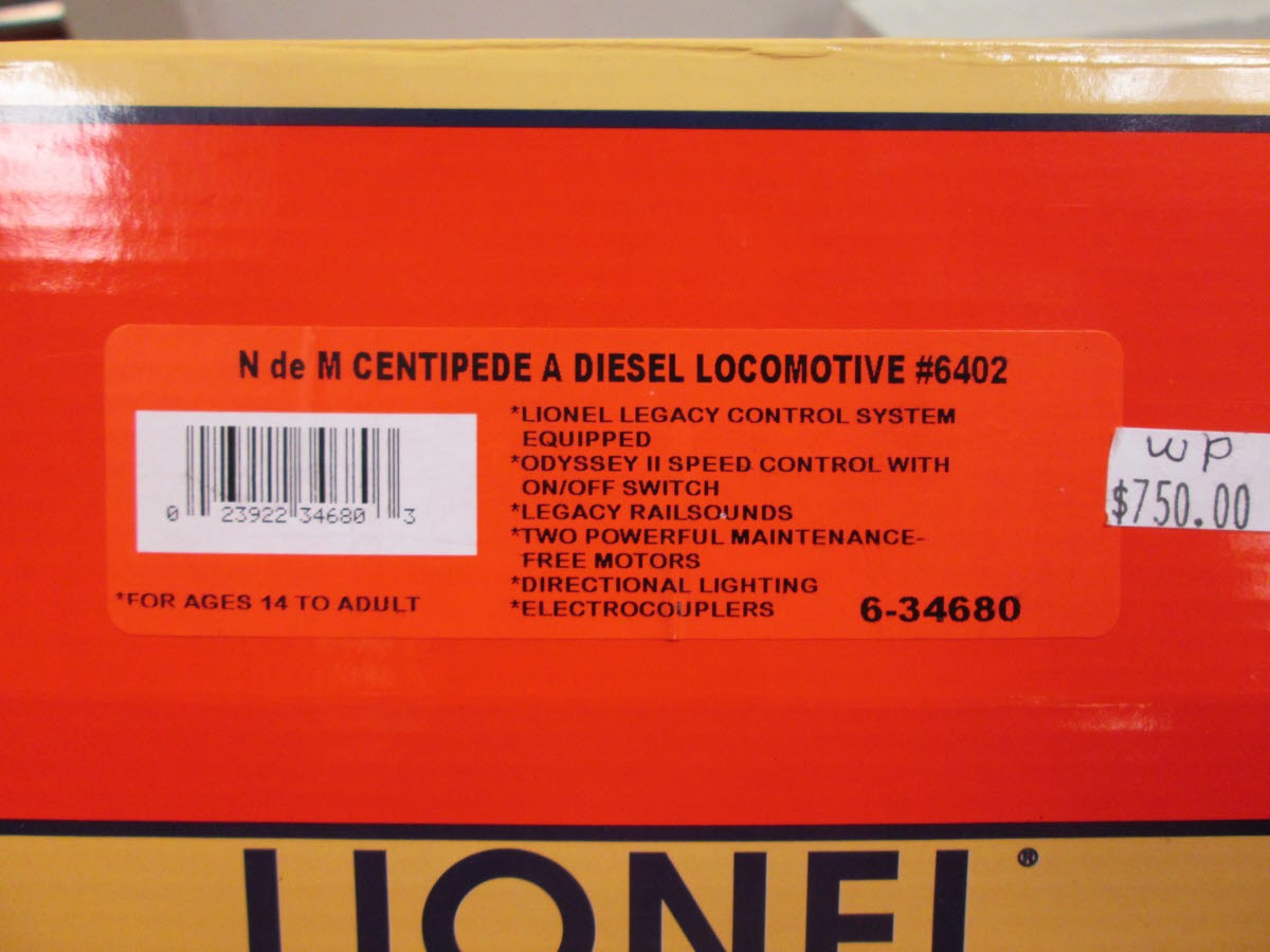 Lionel 6-34680 N de M Centipede Diesel Locomotive w/Legacy #6402