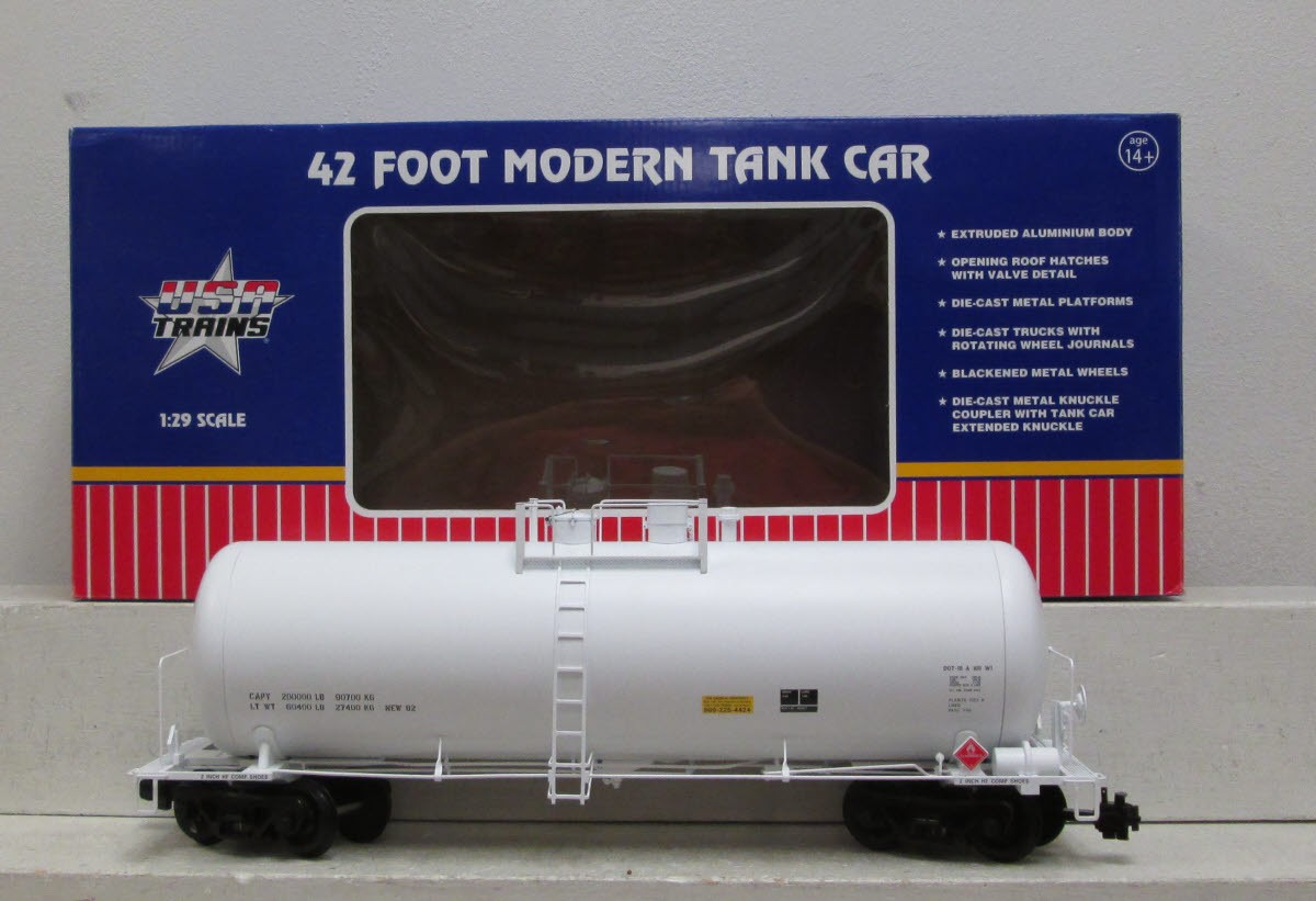 USA Trains R15251 Undecorated White 42' Tank Car - Metal Wheels