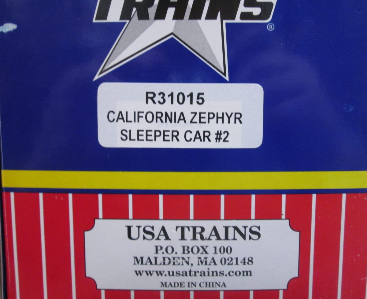 USA Trains 31015 "California Zephyr" Aluminum Sleeper Lighted (Metal Wheels)