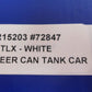USA Trains R15203 UTLX White Beer Can Tank Car - Metal Wheels