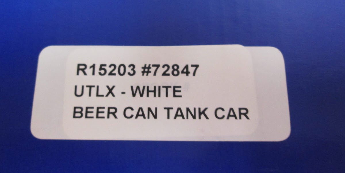 USA Trains R15203 UTLX White Beer Can Tank Car - Metal Wheels